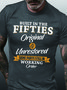 Men Casual Letters Cotton Crew Neck T-shirt With Fifties