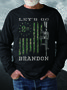 Men Let's Go Brandon Casual Text Letters Crew Neck Sweatshirt