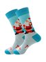 Christmas Cotton Jacquard Santa, Elk, Snowflake Pattern Socks, Festive Matching Red Socks