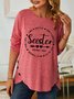Women Funny Seester Noun Best Cool Sister Simple Long Sleeve Tops