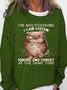 Women Owl Shirt I’m Multitasking I Can Listen Ignore And Forget At The Same Time Cotton-Blend Sweatshirts