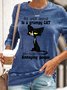 Womens Funny Grumpy Cat Crew Neck Sweatshirts
