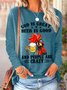 Women Funny Chicken God Is Great People Are Crazy Simple Regular Fit Long Sleeve Tops