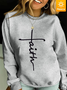 Womens Faith Cross Casual Sweatshirts