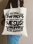 Jesus Text Letter Shopping Totes