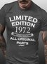 Men's Limited Edition 1972 All Original Parts Cotton Casual Loose T-Shirt