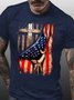 Men'S Religion America Flag Casual Crew Neck T-Shirt