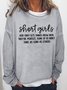 Woem Women's Short Girl God Only Lets Things Grow Until They're Perfect Casual Crew Neck Text Letters Sweatshirt