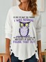 Womens Funny Letter Casual Long Sleeve Tops