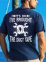 Men It’s Ok Duct Tape Letters Cotton Crew Neck T-Shirt