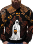Men's Ghost Printing Halloween Casual Crew Neck Sweatshirt