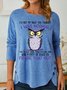 Womens Funny Letter Casual Long Sleeve Top