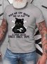Men Black Cat Piss Me Off Again Duct Tape Crew Neck Cotton T-Shirt