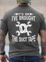 Men It’s Ok Duct Tape Letters Cotton Crew Neck T-Shirt