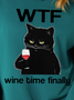 Lilicloth X Kelly WTF Wine Time Finally Women's Cat Sweatshirt