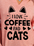 I Love Coffee And Cats Women's Long Sleeve T-Shirt