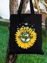 Sunflower Butterfly Graphic Shopping Totes