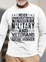 Men Never Understimate The Pow Of A Military And Veterans Social Worker Casual Cotton Tops