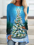 Women Snowflake Christmas Tree Regular Fit Christmas Casual Long sleeve Dresses