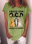 Women's I Suffer From Ocd Obsessive Cat Disorder Cats T-shirt