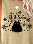 Lilicloth X Yuna Let It Snow With Cat And Snowflake Women's Christmas Long Sleeve T-Shirt