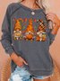 Womens Halloween Gnomes Casual Crew Neck Sweatshirts