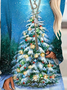 Women Snowflake Christmas Tree Regular Fit Christmas Casual Long sleeve Dresses
