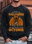 Men Kings Of Halloween Are Born In October Cotton-Blend Loose Sweatshirt