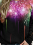 Womens Christmas Fireworks Happy New Year Casual Sweatshirts