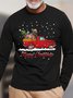 Men Christmas Tree Horse Snow Truck Casual Cotton Tops