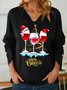 Women Wine Christmas Simple Sweatshirts