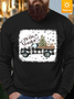 Men's Merry Christmas Car Bleach Printed Sweatshirt With Fifties Fleece