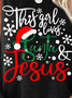 Women Santa and Jesus Simple Long sleeve Tops