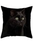 18*18 Banquet Party Black Cat Pattern Home Pillow Cushion Cover Halloween Christmas
