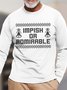 Men Merry Christmas Impish Or Romiaable Letters Crew Neck Christmas Tops
