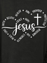 Women Jesus Faith Love Believe Christian Heart Crew Neck Sweatshirt