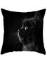 18*18 Banquet Party Black Cat Pattern Home Pillow Cushion Cover Halloween Christmas