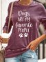 Womens Dogs Are My Favorite People Crew Neck Casual Sweatshirts