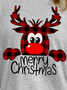 Women Funny Simple Christmas Cotton-Blend Tops