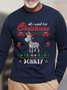 Men All I Want For Christmas Is A Donkey Casual Cotton Tops
