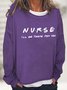 Women's Nurse Text Letters Loose Sweatshirts
