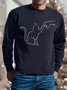 Men Cat And People Animal Pattern Casual Sweatshirt