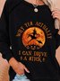Casual Halloween Long Sleeve Crew Neck Printed Top Sweatshirt