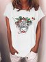 Women's Salty Cow Funny Christmas Cotton-Blend Crew Neck T-Shirt