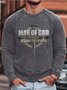 Men Man Of God Husband Dad Papa Cross Crew Neck Cotton-Blend Simple Sweatshirt