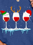 Women Funny Wine Simple Christmas Crew Neck Sweatshirts