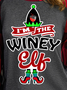 Lilicloth X Paula I‘m The Winey Elf Women's Christmas Long Sleeve Buffalo Plaid T-Shirt