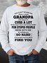 Men A Crazy Grandpa Cuss A Lot Stupid People Mess With Me Casual Text Letters Sweatshirt