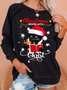 Womens Funny Christmas Black Cat Casual Sweatshirts