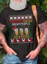Men Christmas Cheers Great People Cold Beers Casual T-Shirt